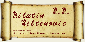Milutin Miltenović vizit kartica